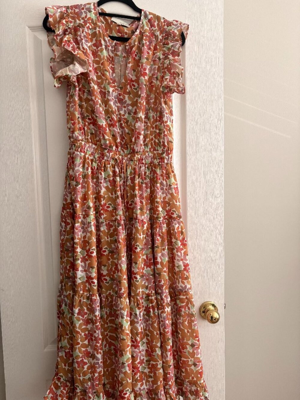Pinch Floral Maxi Dress with Cinched Waist Large